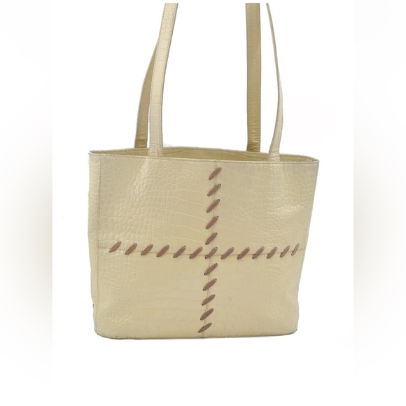 COPY - Authentic YVES SAINT LAURENT Shoulder Bag Leather Ivory - Picture 1 of 16